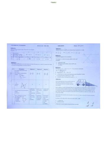 Sujets de mathématiques BEPC  Lycée Classique Abidjan