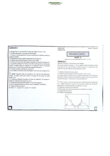 Sujet Prépas BAC Physique-Chimie 2022-2023