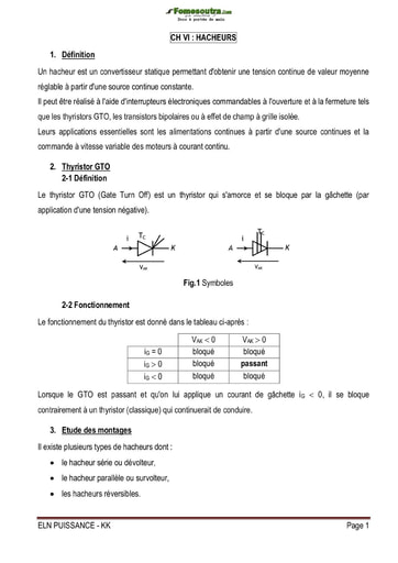 Cours d'hacheurs