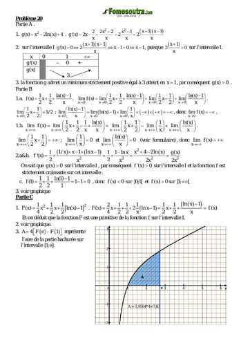 Corrigé Problème 20 de maths niveau Terminale scientifique et BTS