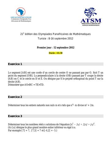 MATHS SUJET OPAM 2012 by DJAHA