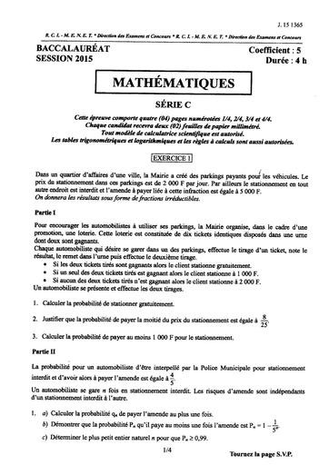 Bac c math 2015