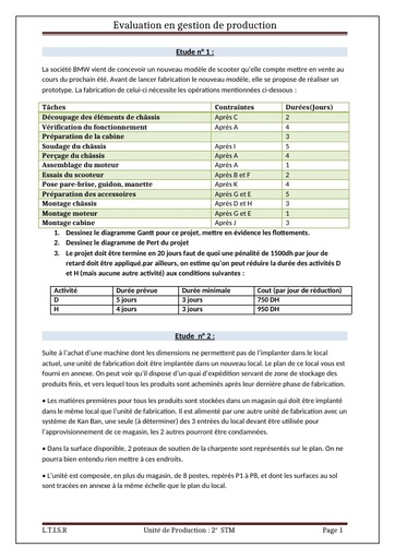 Exercice 1 gestion de production by Tehua