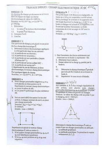 Sujet de Physique-Chimie Première C Lycée Classique Abidjan 2023