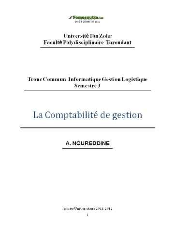 Cours de Comptabilité de gestion