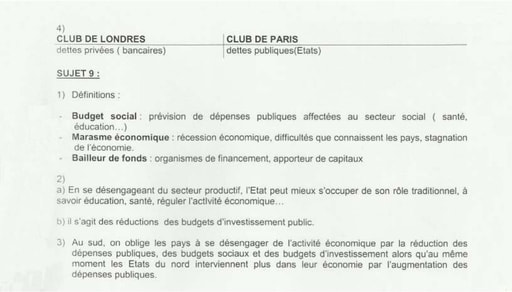 Corrigé Economie Générale portant sur la bonne gouvernance - BTS blanc 2000 IG