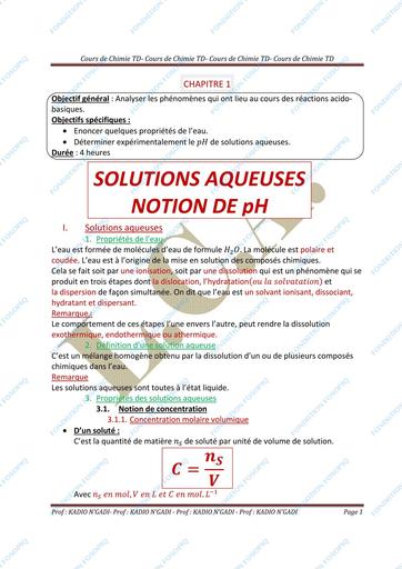 COURS DE CHIMIE Tle D by Tehua