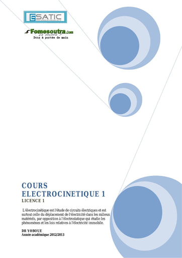 Cours d’électronique 1 (1) - Licence 1 ESATIC