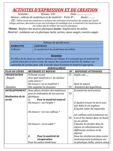 Tableau de spécification