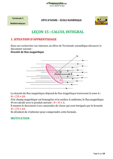 Sujet de Mathématique : Calcul intégral