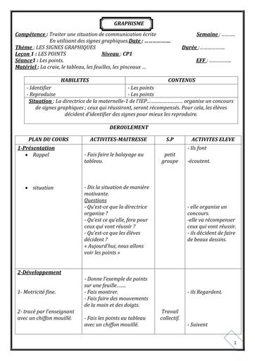 FICHE DE COURS graphisme cp1 BY TEHUA