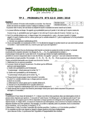 TP 1 de Probabilité niveau BTS G2