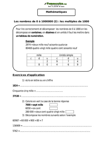 Les nombres de 0 à 1000000 (2) : les multiples de 1000