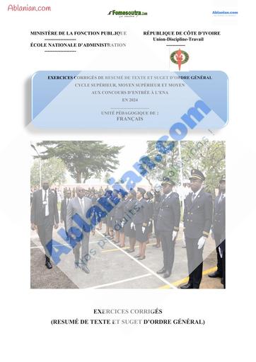 ENA PREPA Exercices corriges Resume et SOG officiels ena 2024 by TEHUA