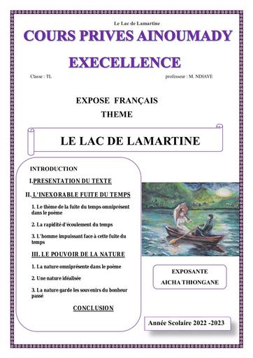 Exposé LE LAC DE LAMARTINE by Tehua