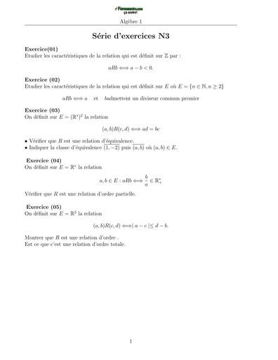 TD3 Algèbre 1 MI L1 Djelfa BY TEHUA