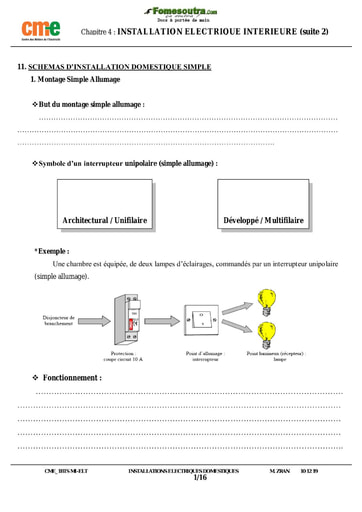 Installation électrique intérieure (suite 2)
