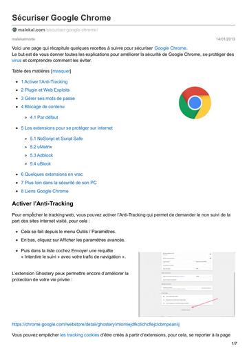 Malekal com Sécuriser Google Chrome