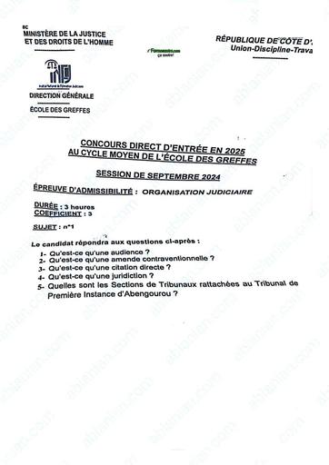 Concours Direct INFJ 2025 CM Organisation judiciaire by TEHUA
