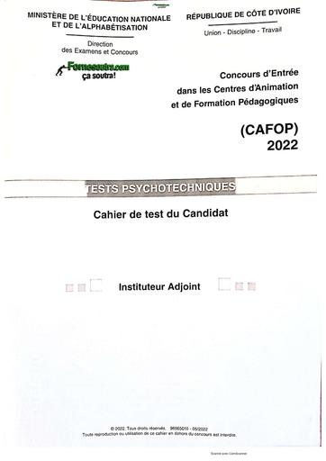 Cafop Test psychotechnique cafop 2022 BY TEHUA
