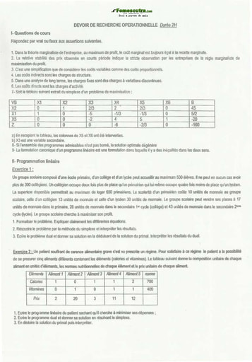 Sujet Recherche Opérationnelle - Université Charles-Louis De Montesquieu