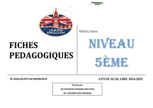 FICHE DE PEDAGOGIQUE Anglais 5ème By Tehua
