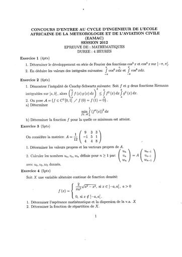 EAMAC concours 2012 MATHS ING By inyass