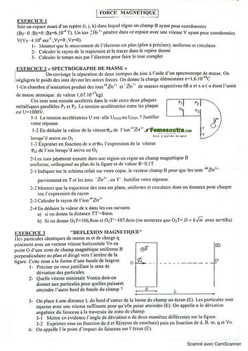 TD TLE D FORCE MAGNÉTIQUE LSY 2023