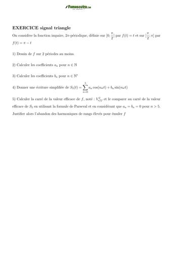 TP BTS signal triangle exercice Fourier 2 BY TEHUA