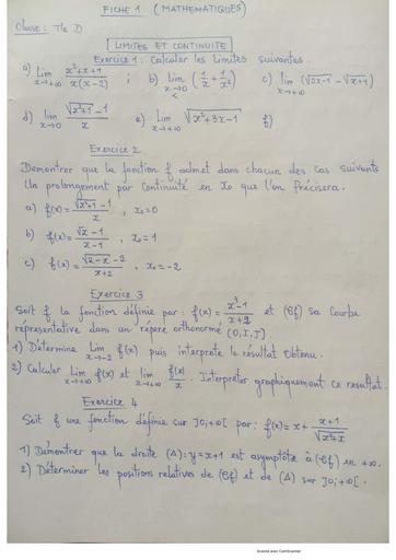 fiche de maths Tle D (limites) by Tehua.pdf