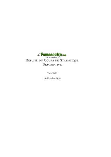 Maths Sup cours statistique descriptive by Tehua