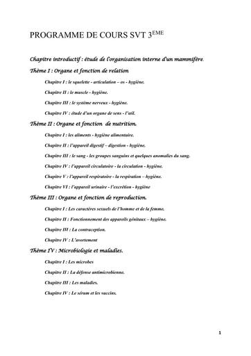 COURS SVT 3ème PRO BY TEHUA