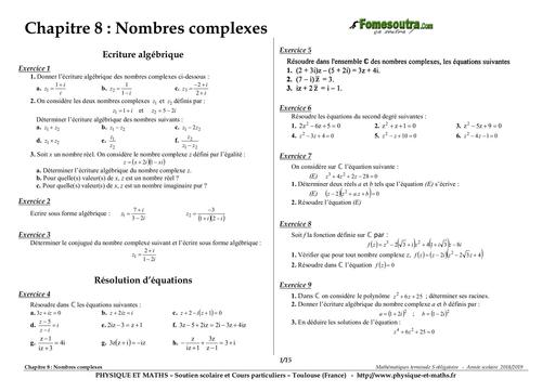 Td Nombres complexes