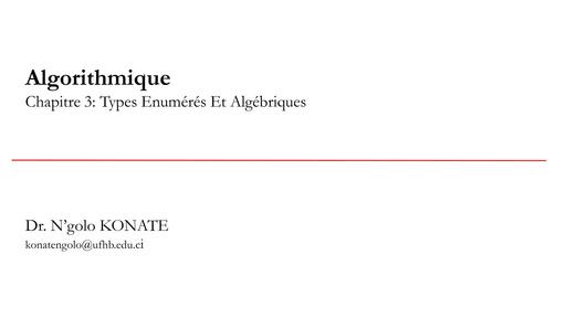 3 Chap III Types enumérés