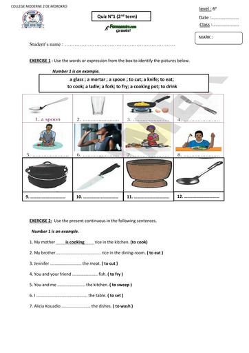 DEVOIR ANGLAIS NIVEAU 6ième N° 1 Unite 2 Trimestre 2 BY TEHUA