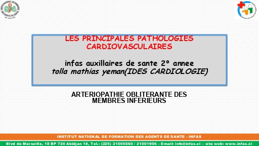 INFAS COURS AS 2ème ANNEE LES PRINCIPALES PATHOLOGIES CARDIOVASCULAIRES AOM BY TEHUA