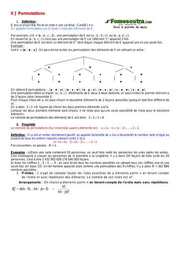 Fiche de méthodes de Permutations - Maths Terminale D