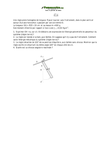 Interrogation (1) de Physique 1ère C EMPT Bingerville