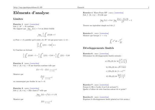 Elements d'analyse