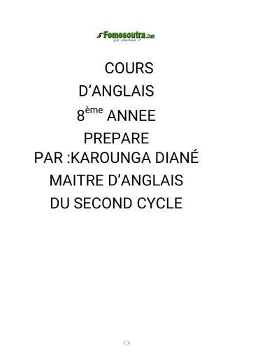 COURS Anglais 8eme BY TEHUA
