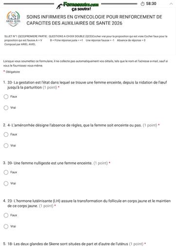 Infas As P7 ÉVALUATION SOINS INFIRMIERS EN GYNECOLOGIE POUR RENFORCEMENT DE CAPACITES DES AUXILIAIRES DE SANTE By Tehua