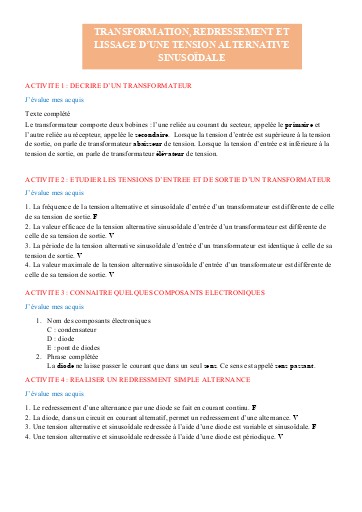 Leçon 9   Transformation redressement et lissage (corrigé)