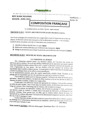 Bepc blanc 2023 Compo Fr dren Gagnoa by Tehua