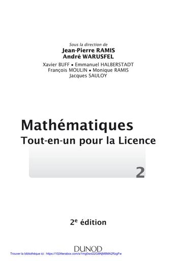 Mathématiques Tout-en-un pour la Licence 2 – Cours complet