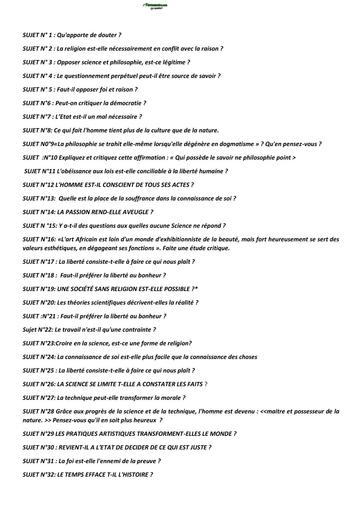 DOCUMMENT DE PHILO 50 SUJETS CORRIGES EN PHILOSOPHIE by TEHUA