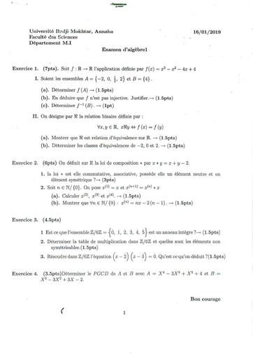 Examen3 Algèbre 1 MI L1 Aanaba by TEHUA