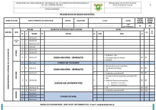 Pprogression CMI 1BT  ELECTRONIQUE  2 HEURES