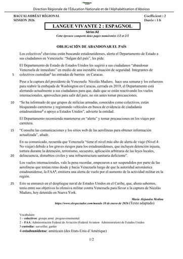 BAC BLANC 2026 DRENA ABOISSO SUJET MLV2 ESPAGNOL SERIE A (SUJET) by TEHUA