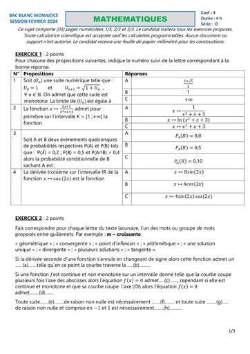 MATHEMATIQUES BAC D FEVRIER 2024 by DJAHASHIKAN