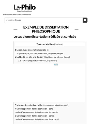 La dissertation dissertation en philosophie